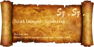 Szatlmayer Szabina névjegykártya